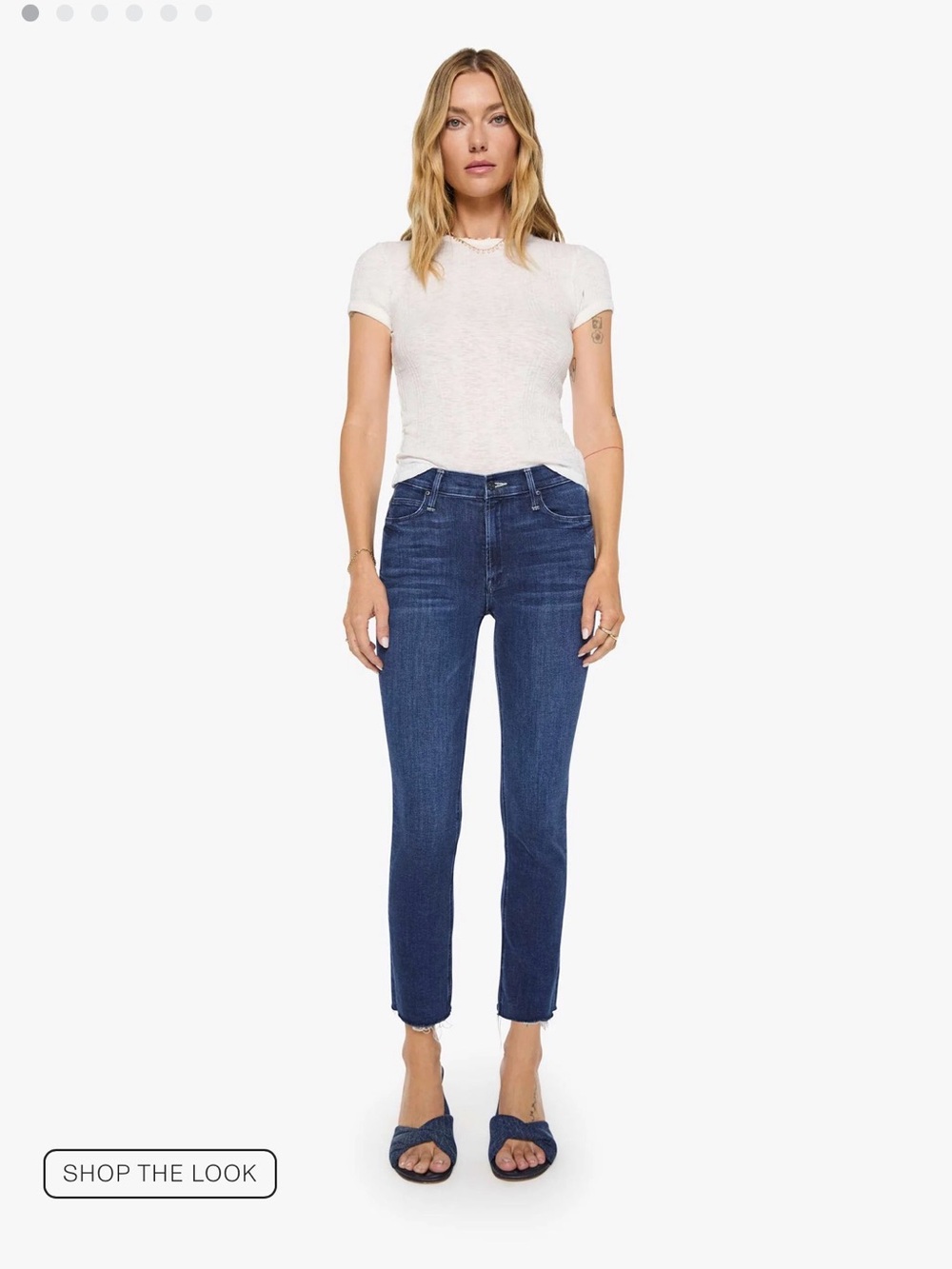 Mother Mid Rise Dazzler Ankle Step Fray